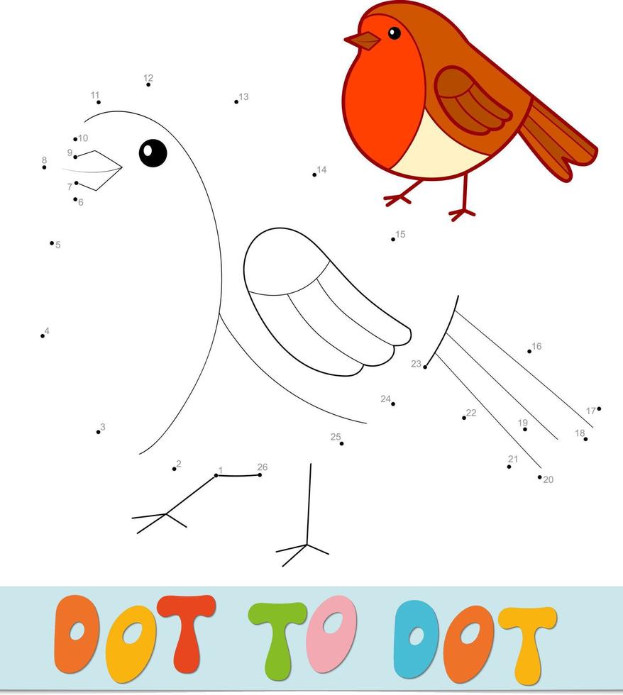 Rompecabezas de Navidad punto a punto. juego de conectar puntos. ilustración vectorial de aves vector