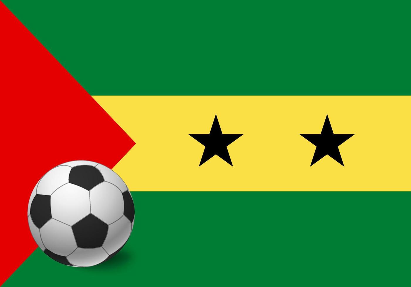bandera de santo tomé y príncipe y balón de fútbol vector