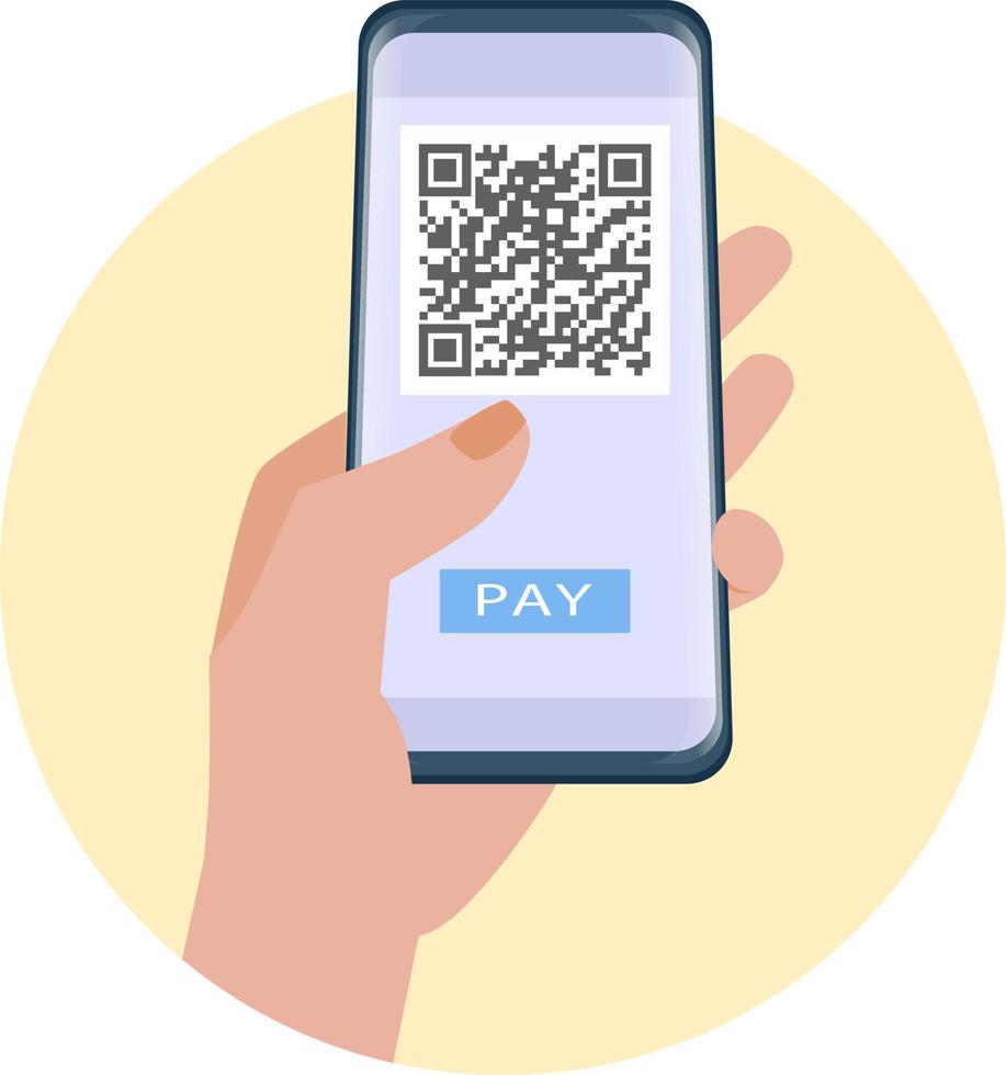 QR payment by phone vector