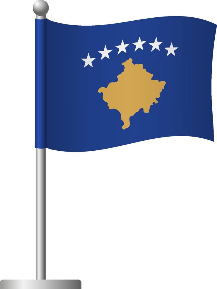 Kosovo flag on pole icon vector