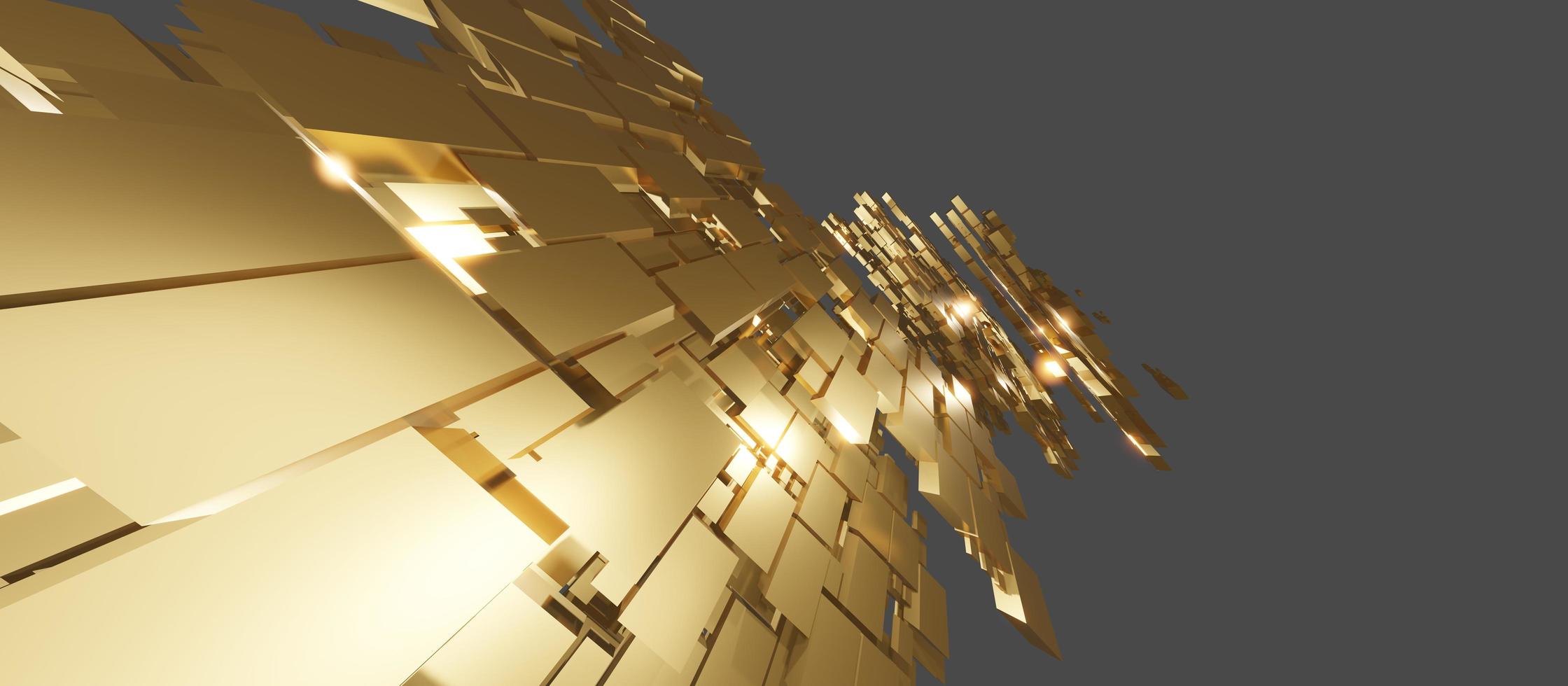Gold Ingots Gold Tiles Geometry Abstract Hierarchy Squares Backgrounds 3D Illustration photo