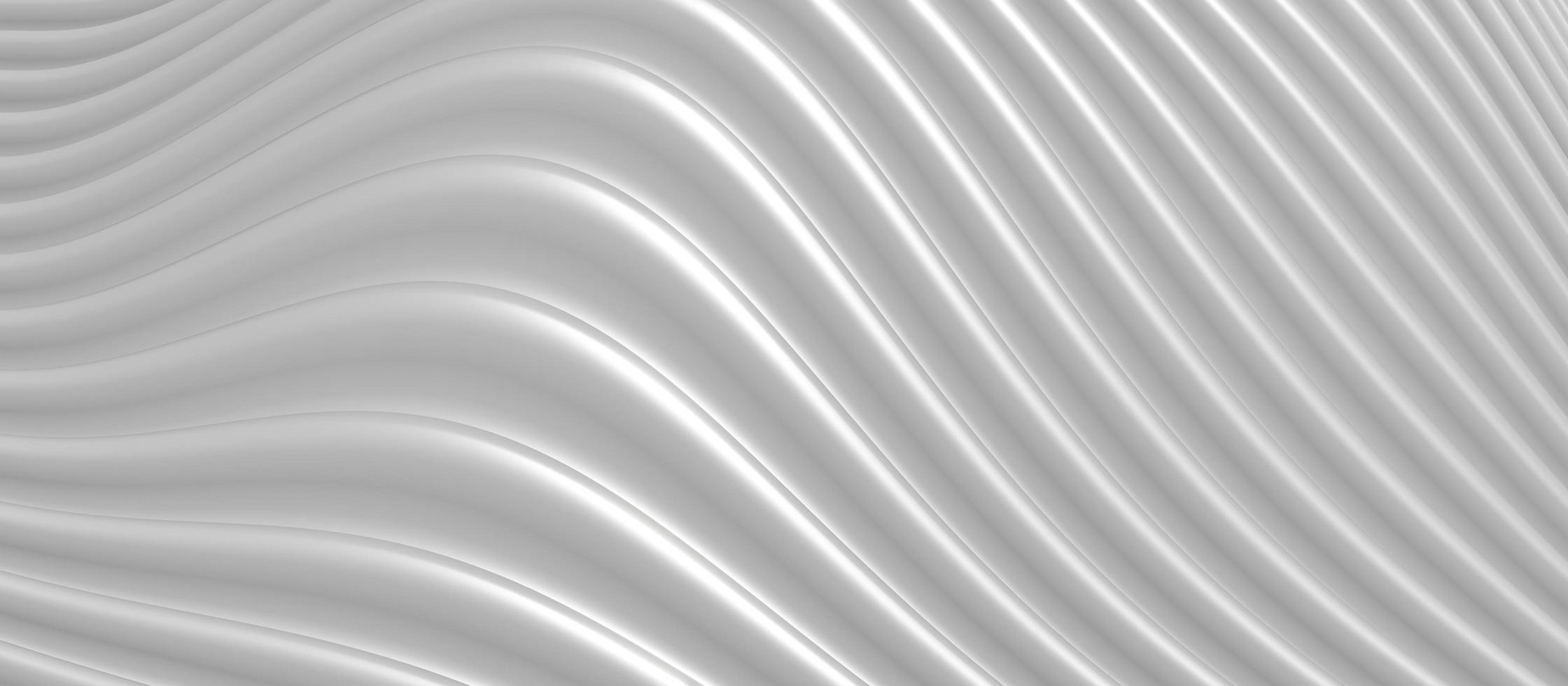 white plastic wave parallel lines background Wave of a bent curve 3d illustration photo