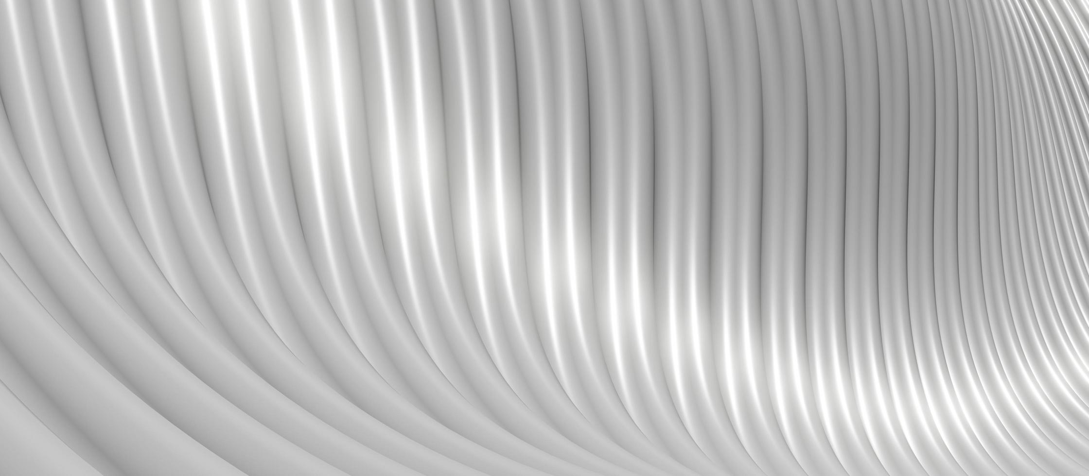 white plastic wave parallel lines background Wave of a bent curve 3d illustration photo