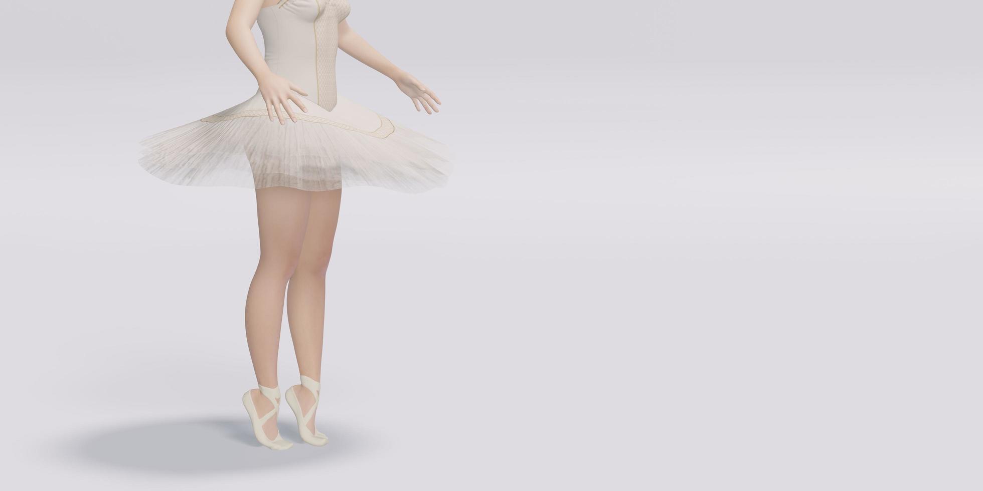 ballet dancer Female model dancing on pastel color scene 3D illustration photo