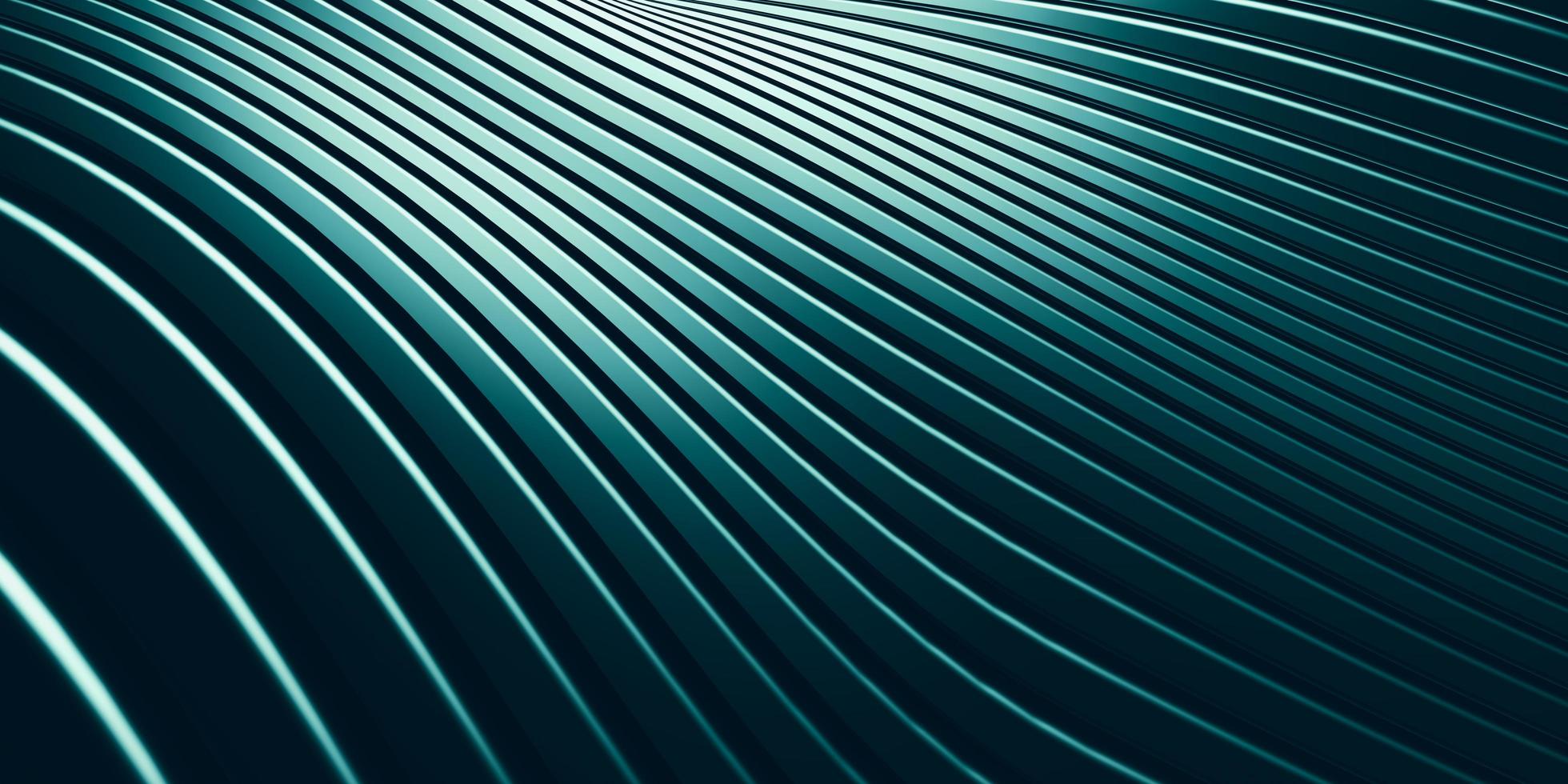 Parallel lines curves distorted shapes plastic tube surface modern abstract 3d illustration photo