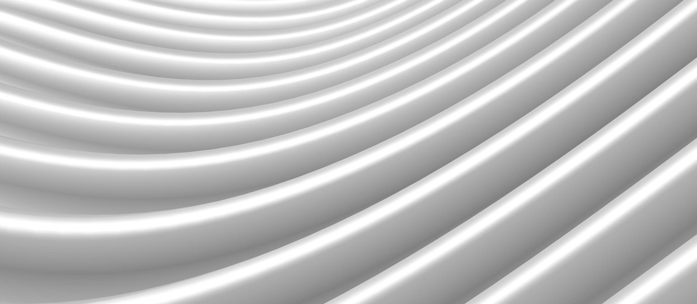 white plastic wave parallel lines background Wave of a bent curve 3d illustration photo