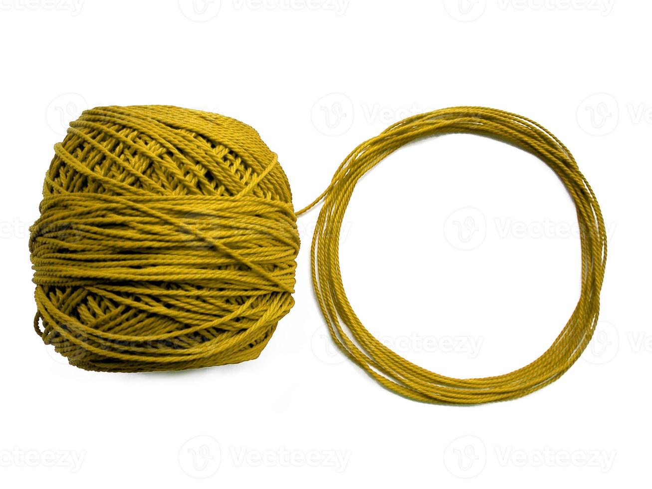 Knitting yarn circle shaped isolated on white background photo