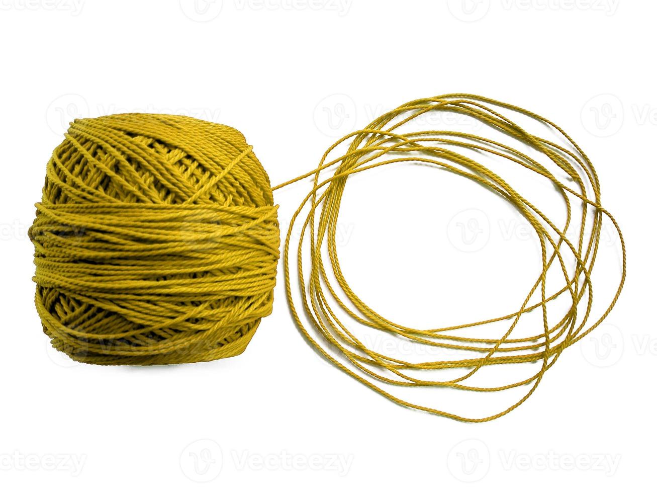 Knitting yarn circle shaped isolated on white background photo