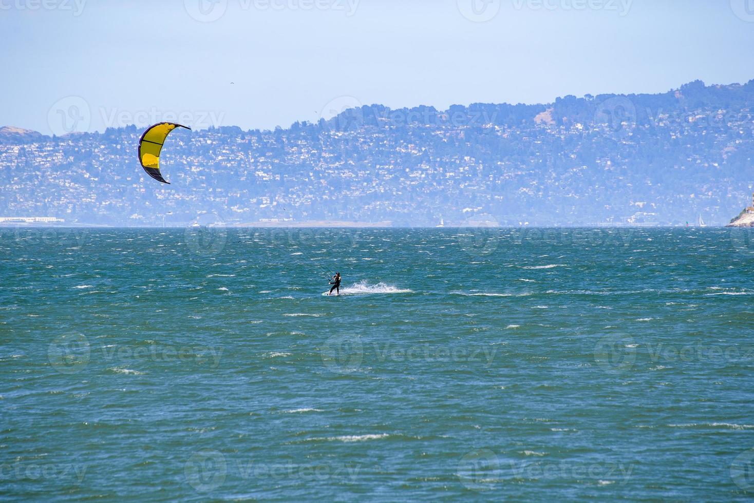 San Francisco Bay and Golden Gate Bridge Kite Surfing photo