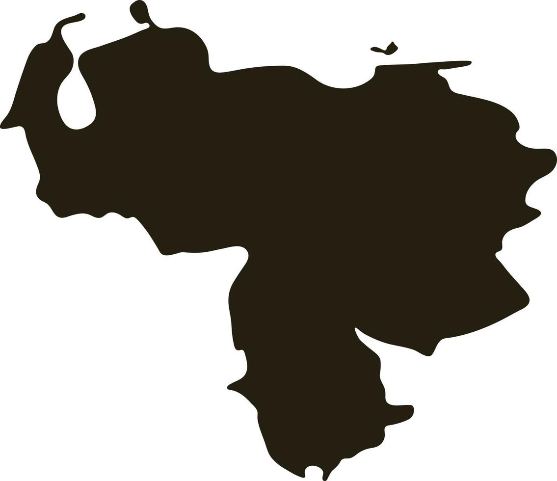 mapa de venezuela. ilustración de vector de mapa negro sólido