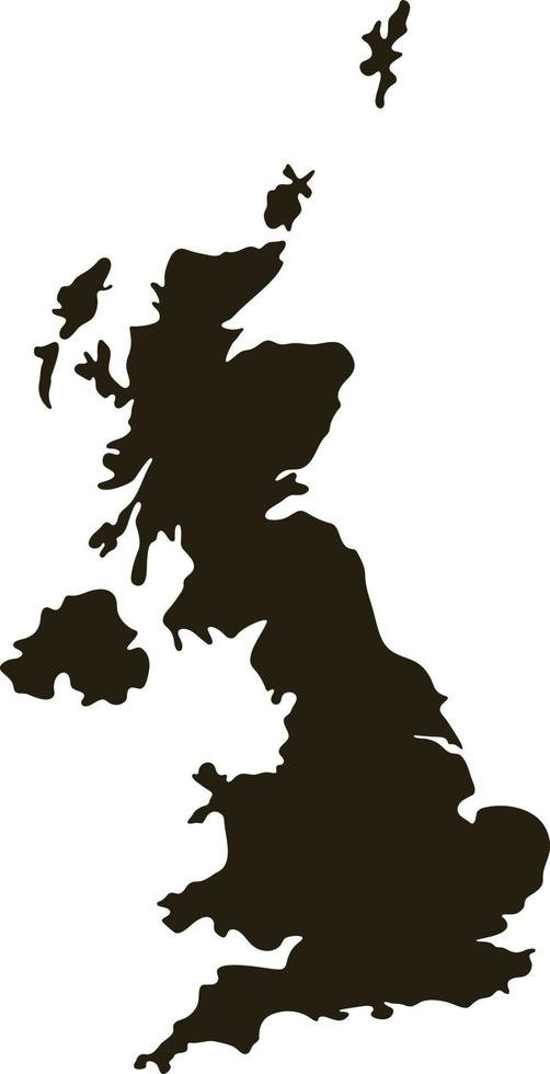 Map of United Kingdom. Solid black Great Britain map vector illustration