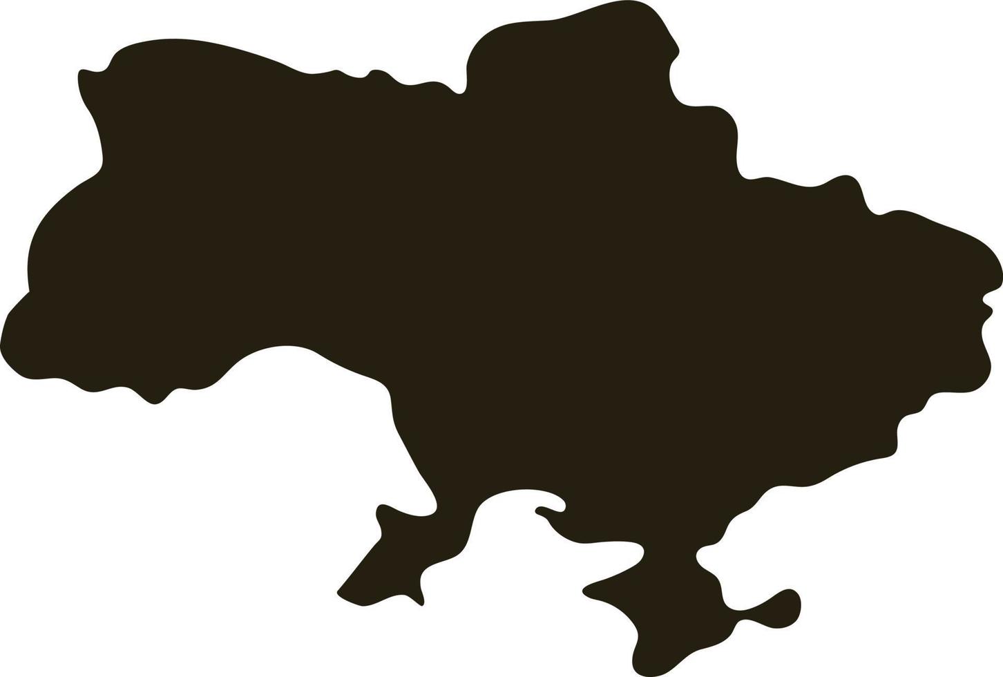 Map of Ukraine. Solid simple silhouette map vector illustration