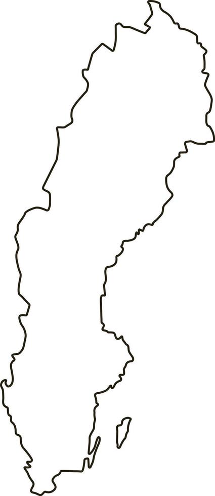mapa de suecia. ilustración de vector de mapa de contorno