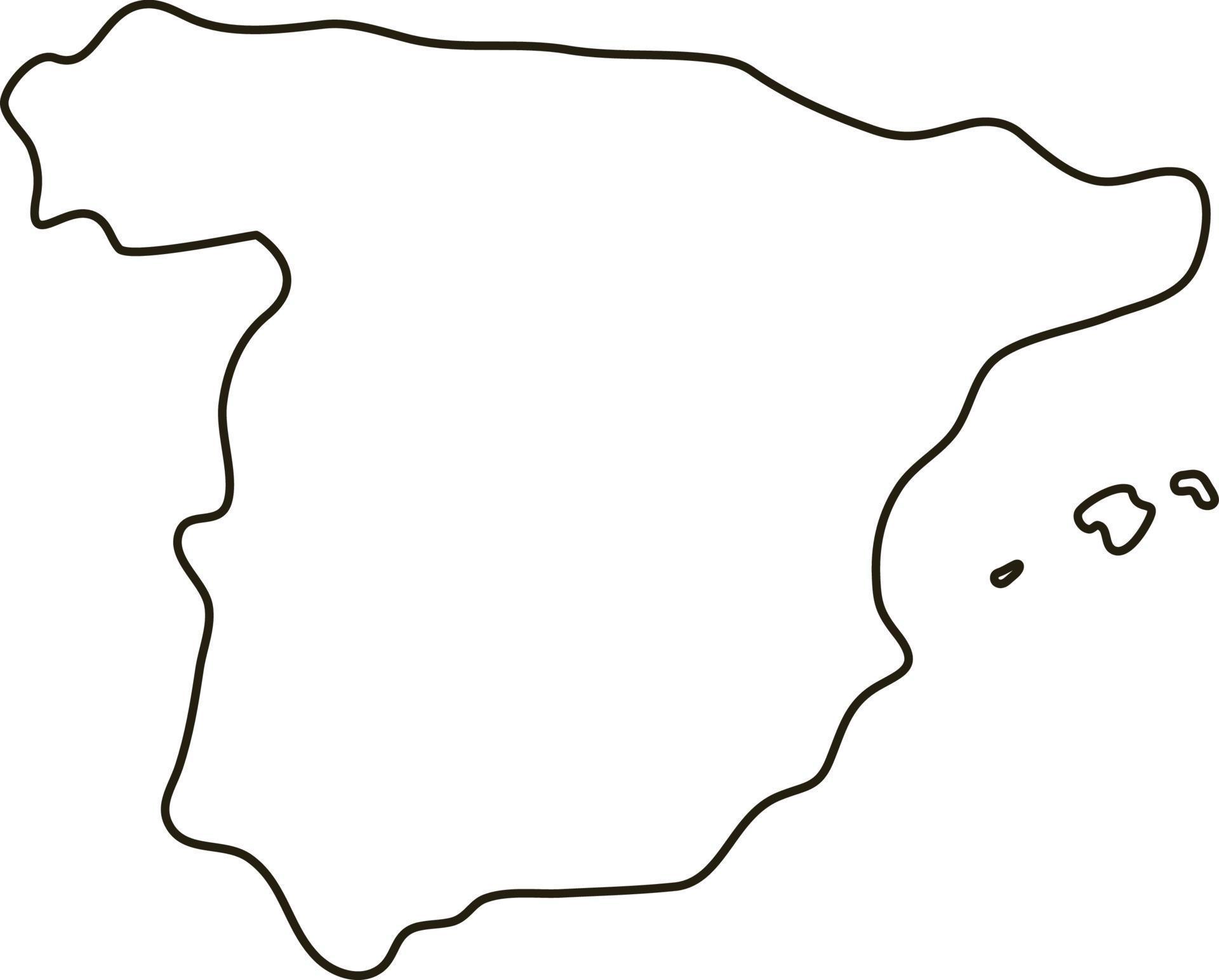 Map Of Spain Simple Outline Map Vector Illustration 8726688 Vector Art Map Of Spain Simple Outline Map Illustration Free Vector 