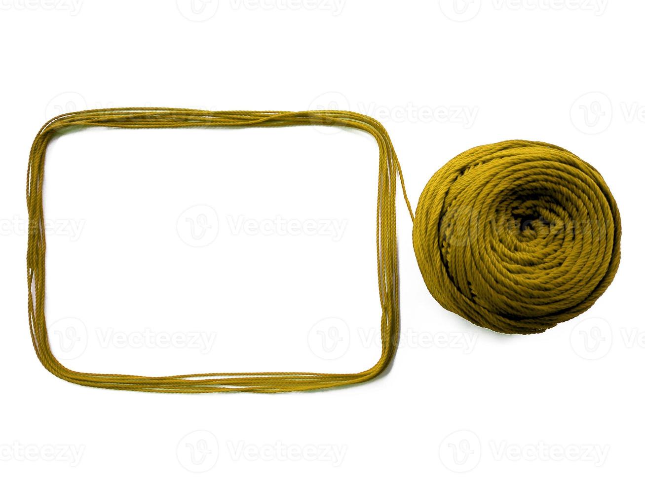 Wool yarn isolated on white background photo