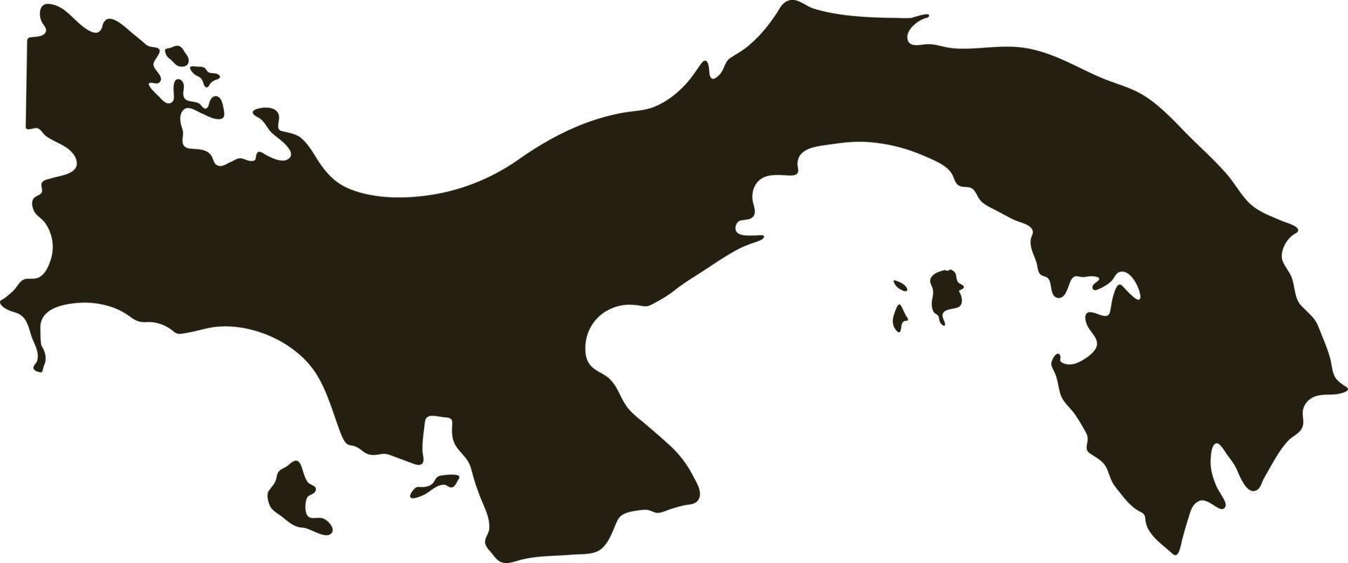 Map of Panama. Solid black map vector illustration