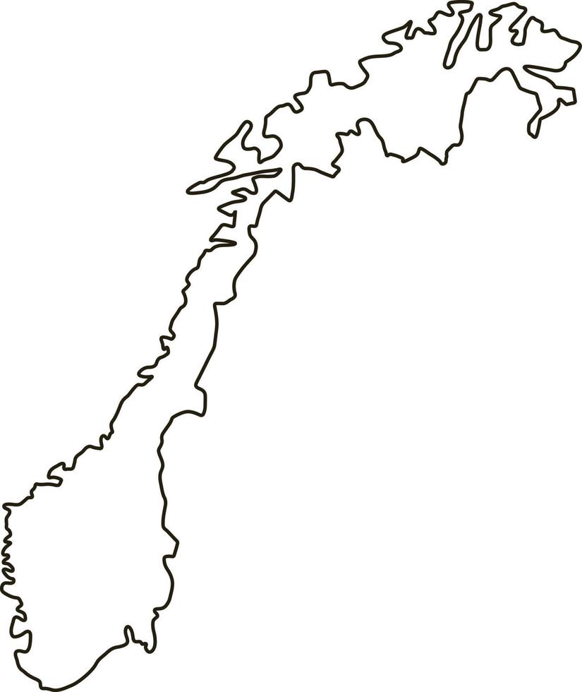 Map of Norway. Outline map vector illustration