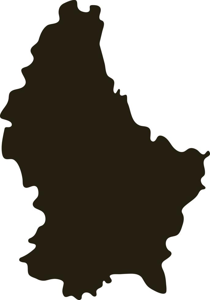 mapa de luxemburgo. ilustración de vector de mapa negro sólido