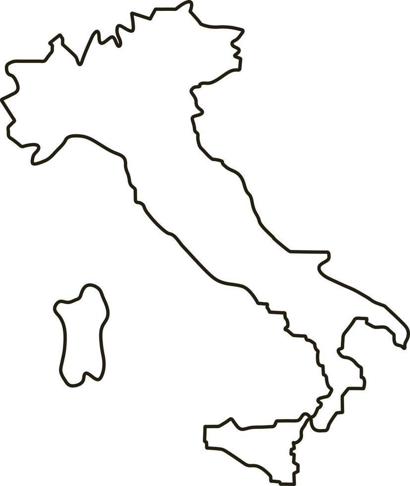 mapa de italia. ilustración de vector de mapa de contorno