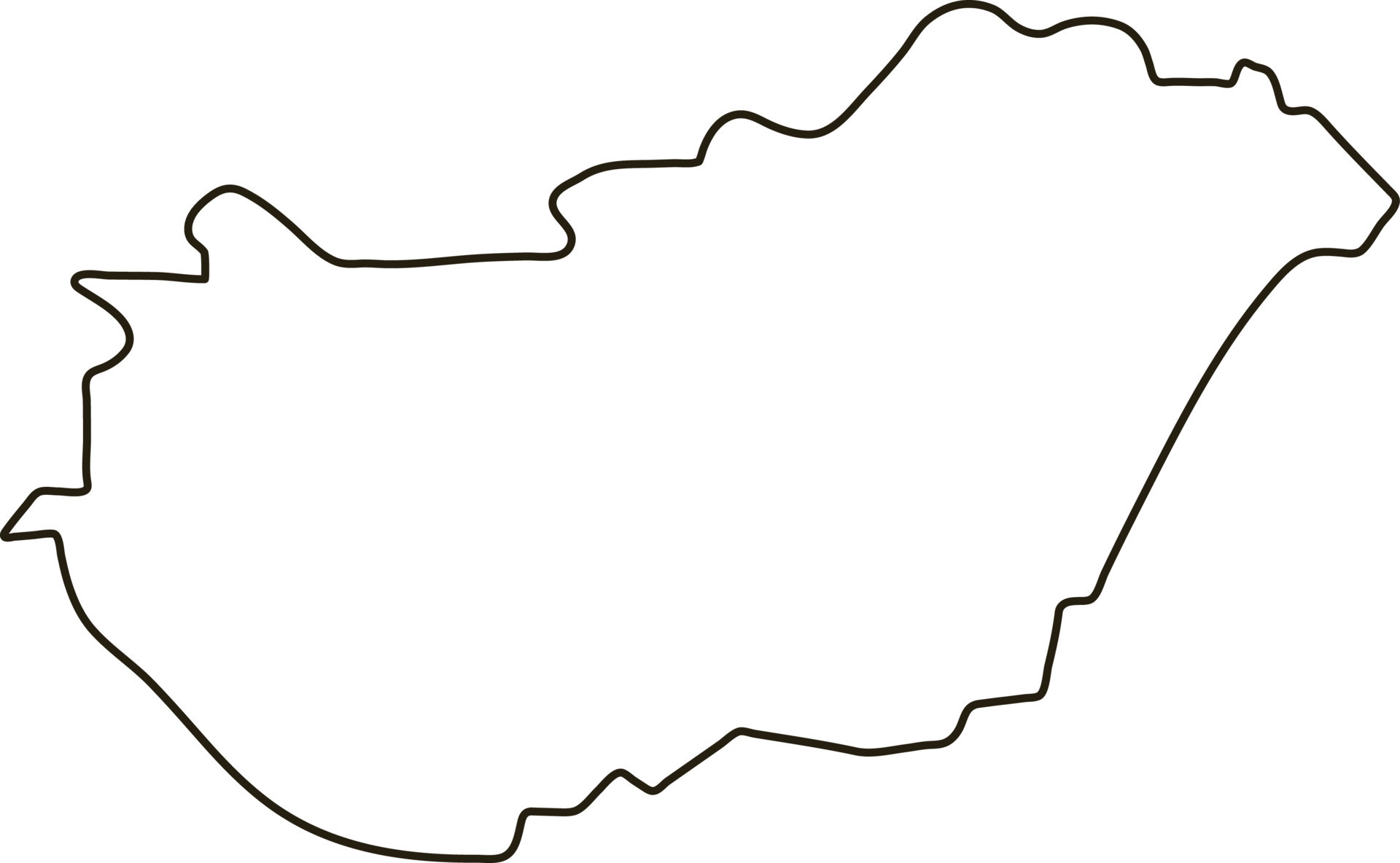 Map of Hungary. Outline map vector illustration 8726774 Vector Art at