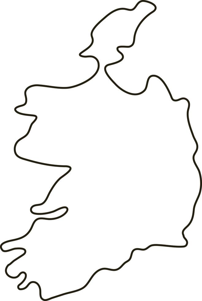 mapa de irlanda. ilustración de vector de mapa de contorno simple