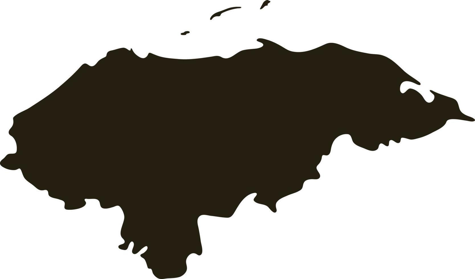 mapa de honduras. ilustración de vector de mapa negro sólido