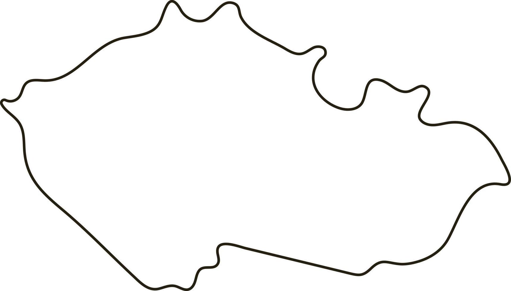 mapa de checo. ilustración de vector de mapa de contorno simple