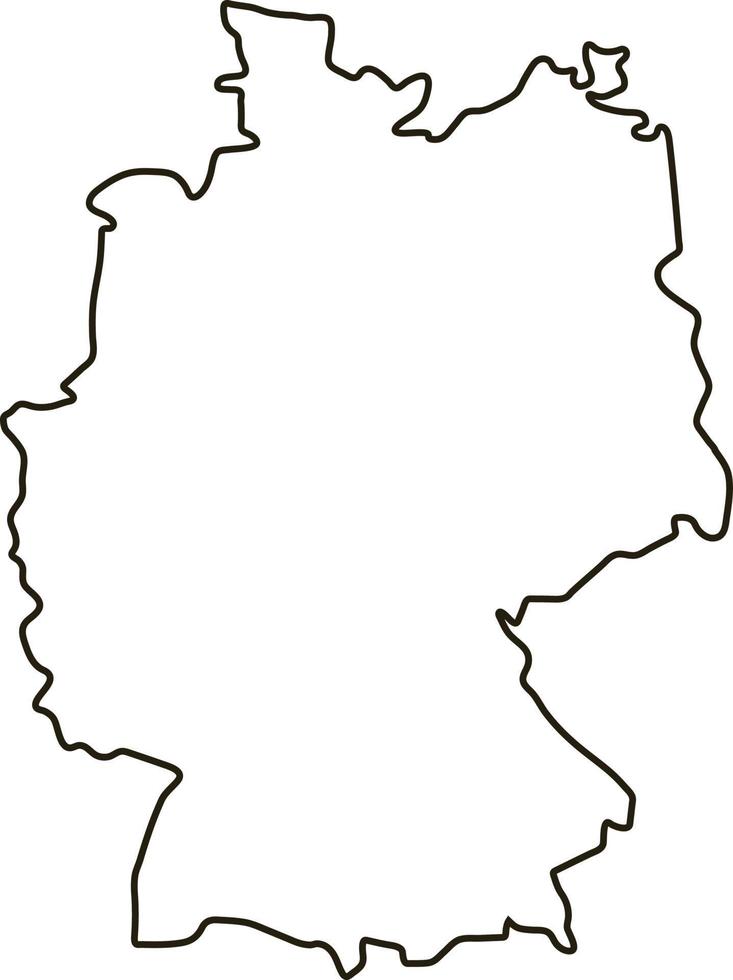 mapa de alemania. ilustración de vector de mapa de contorno