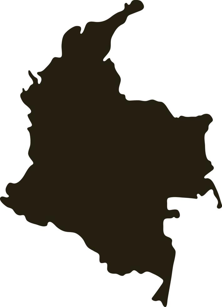 Map of Colombia. Solid black map vector illustration