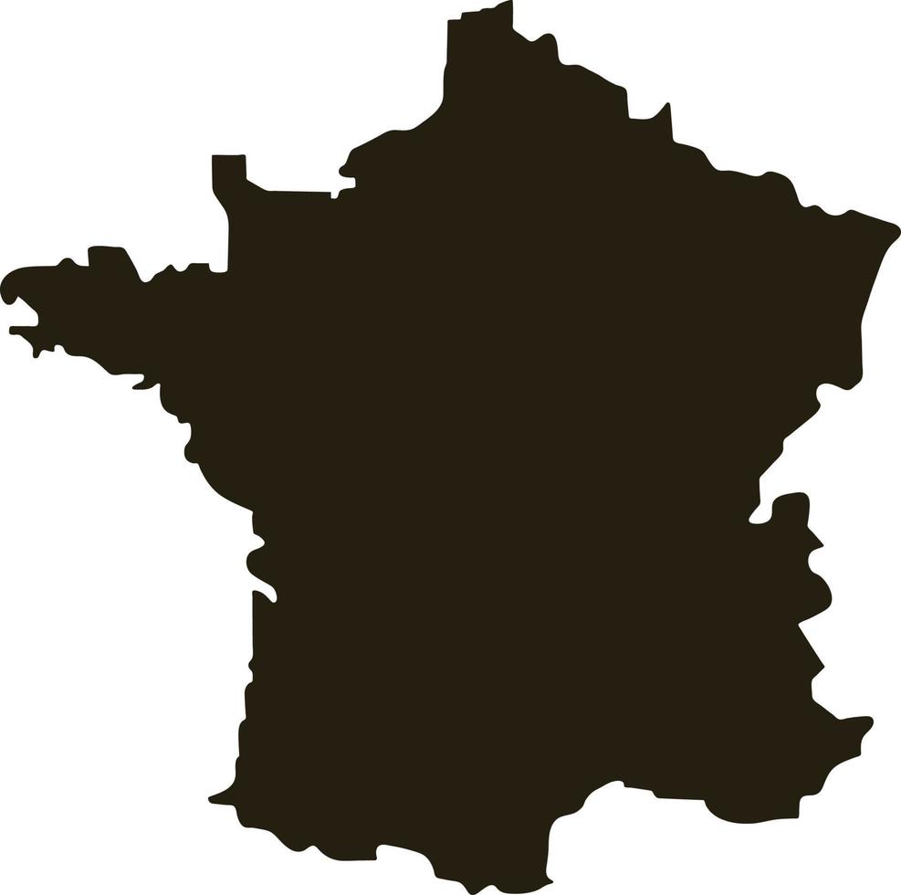 mapa de Francia. ilustración de vector de mapa negro sólido