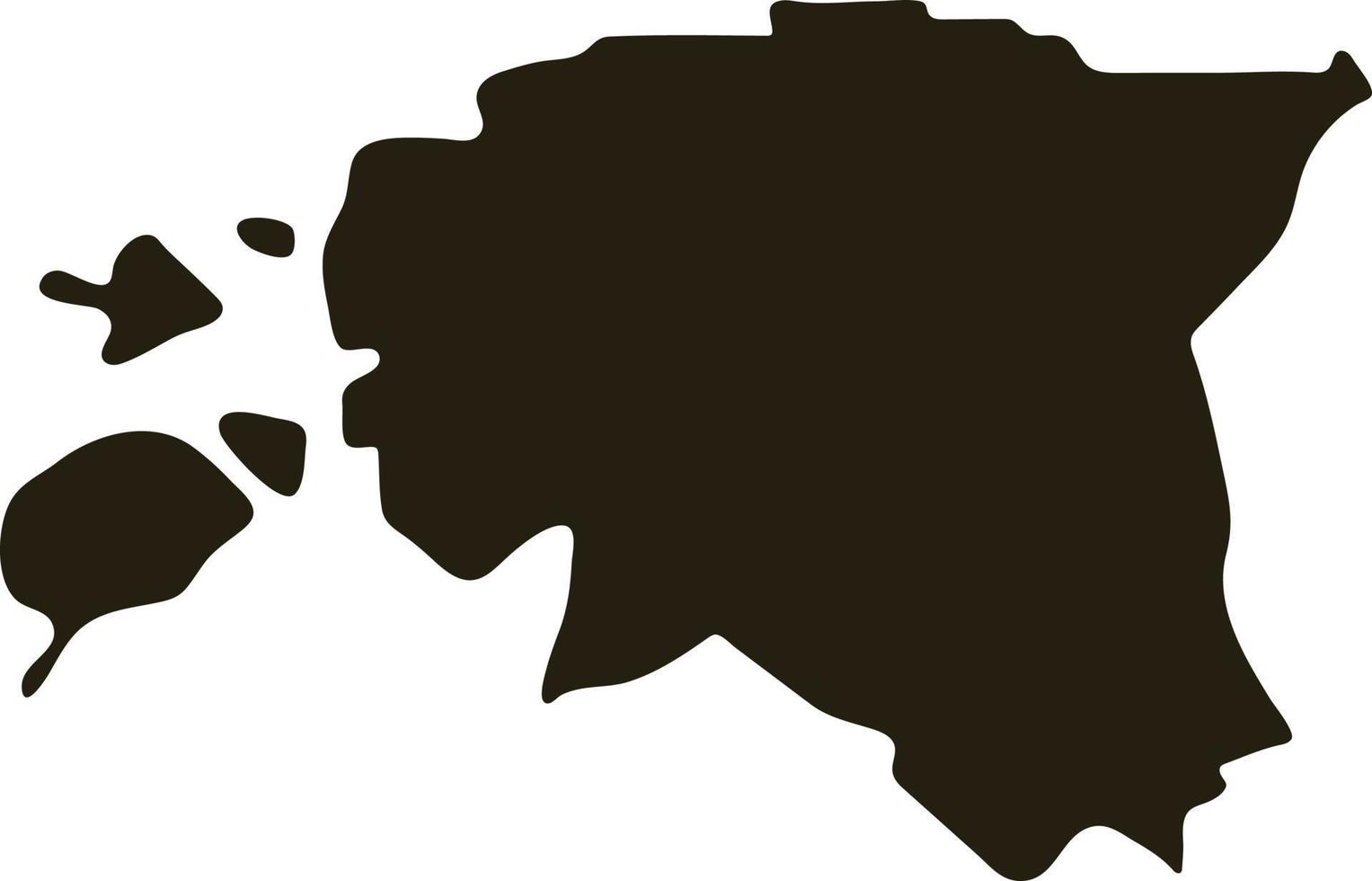 Map of Estonia. Solid black map vector illustration