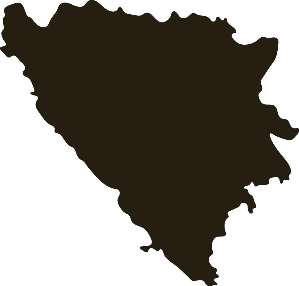 Map of Bosnia and Herzegovina. Solid black map vector illustration