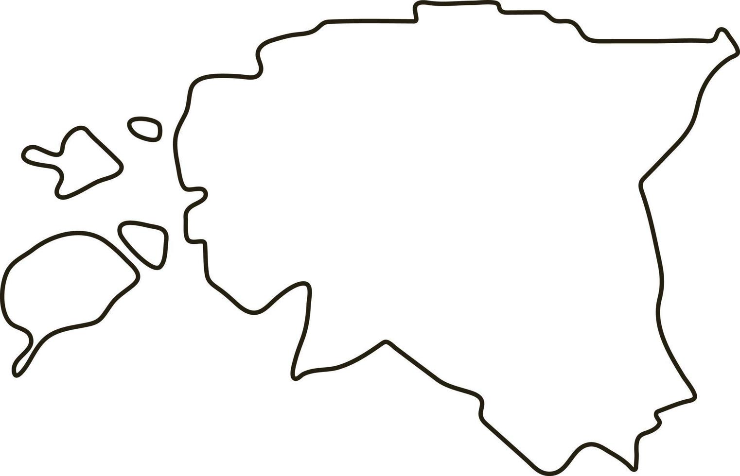 Map of Estonia. Outline map vector illustration