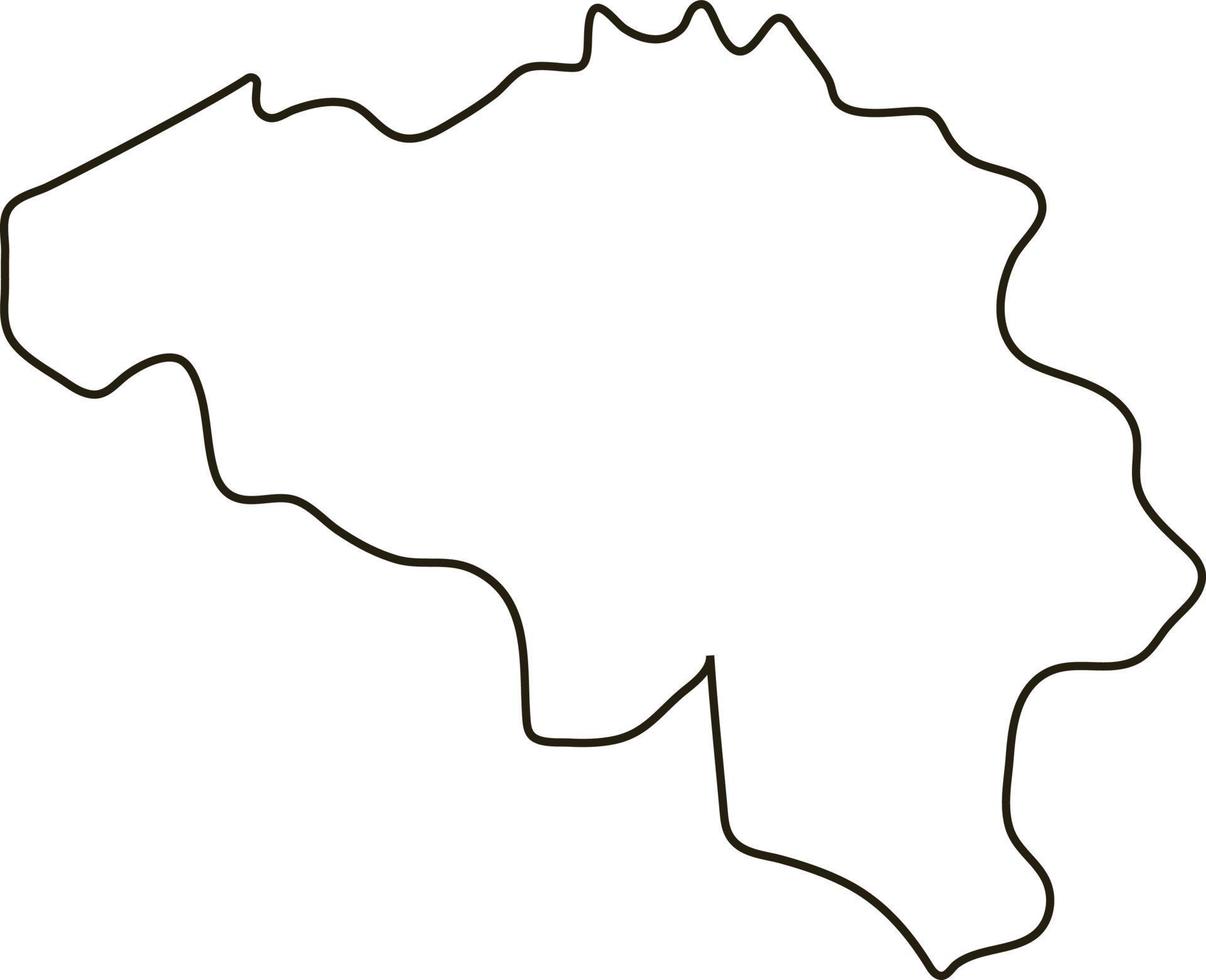Map of Belgium. Outline map vector illustration