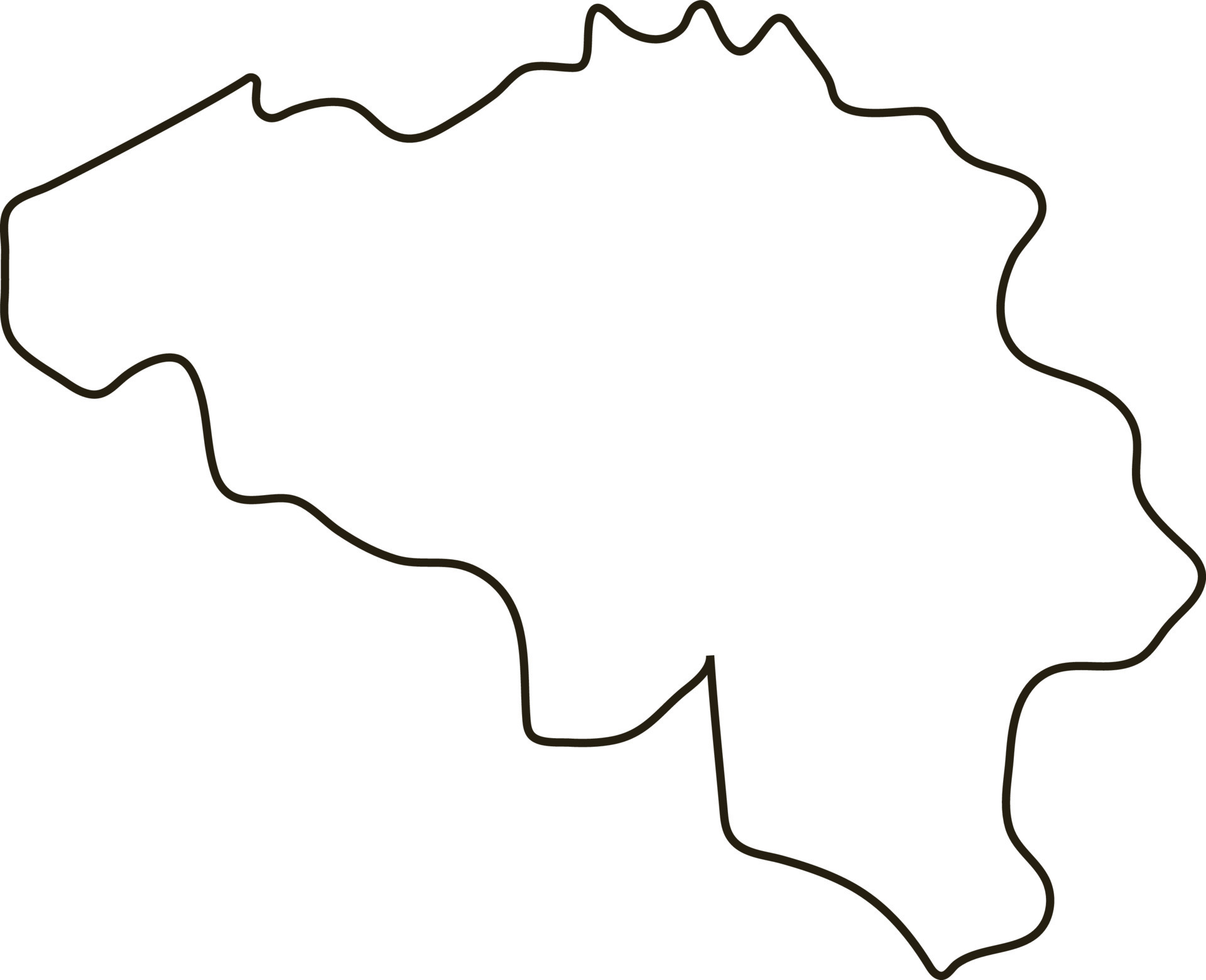 Map Of Belgium Outline Map Illustration Free Vector 