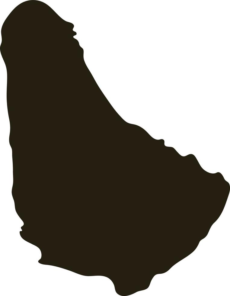 Map of Barbados. Solid black map vector illustration