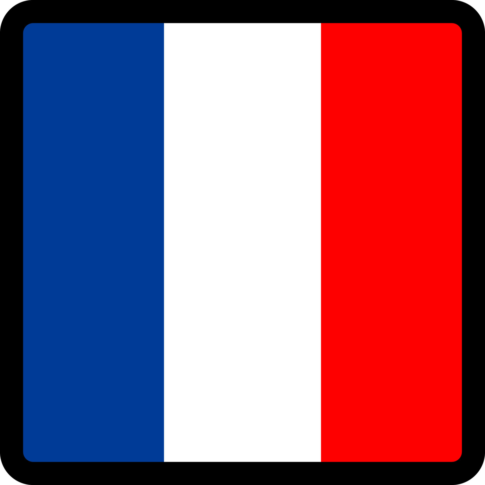 Flag of French in the shape of square with contrasting contour, social