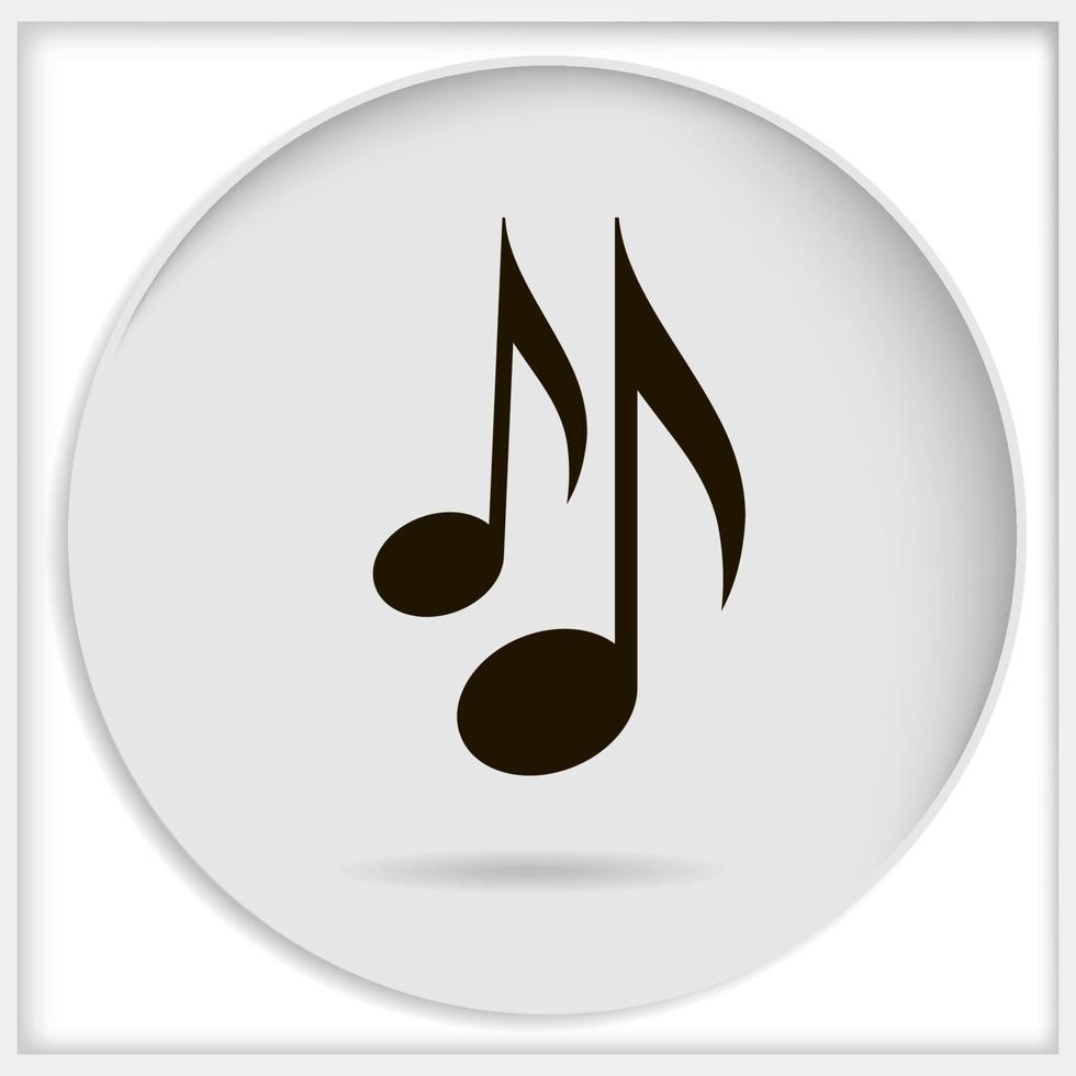 icono vectorial nota musical negra aislada sobre fondo blanco. símbolo musical vector