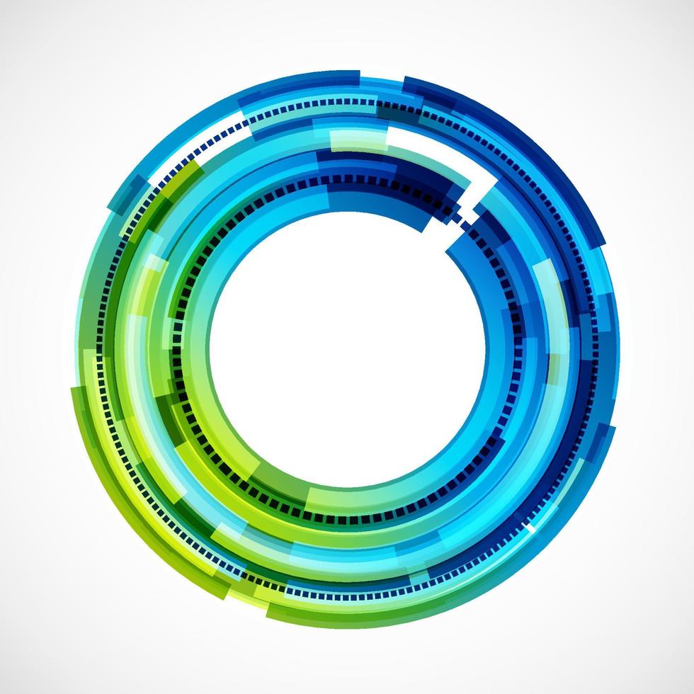 Abstract bright techno circles frame vector background. Eps 10.