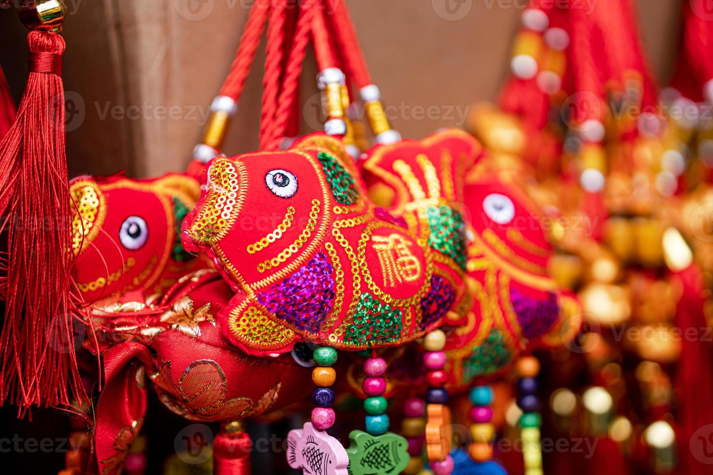 Chinese New Year decorations selling in the store photo