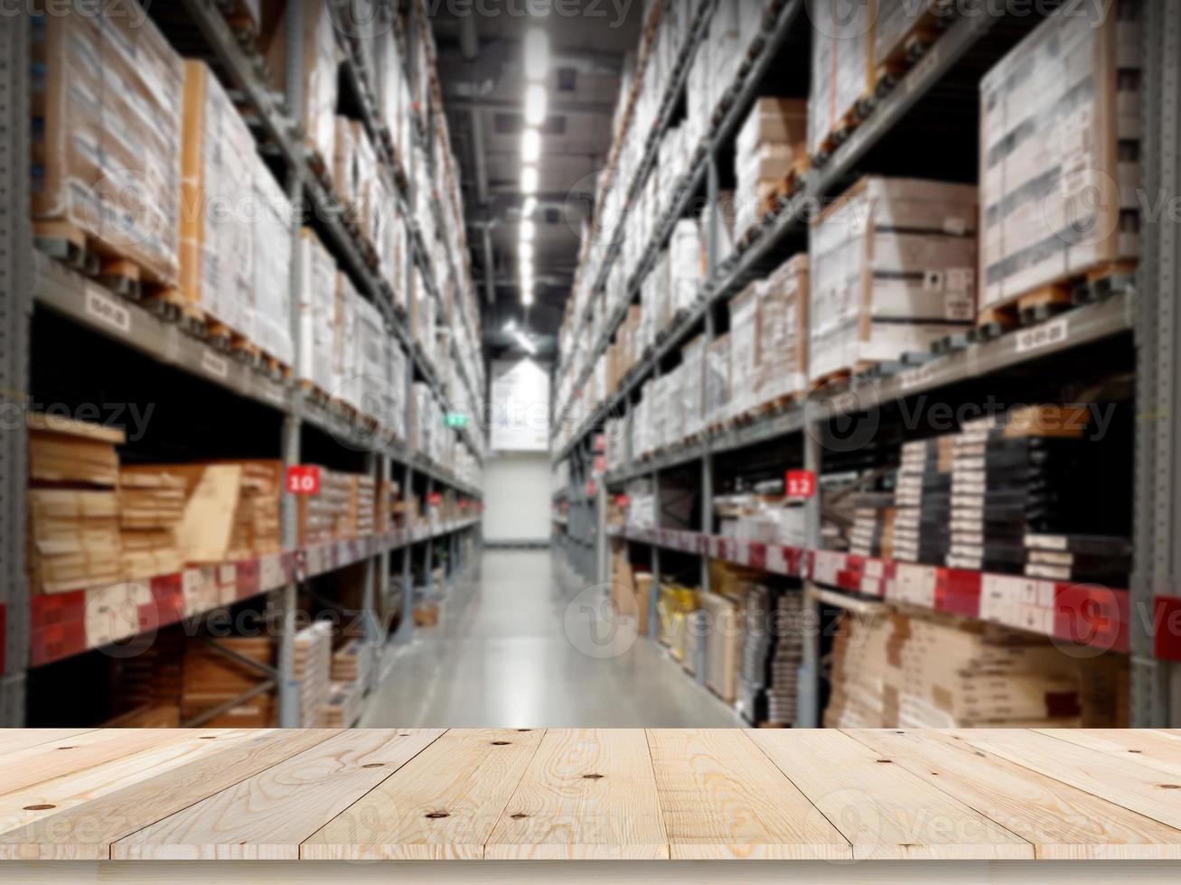 A desk in a warehouse isolate concept photo