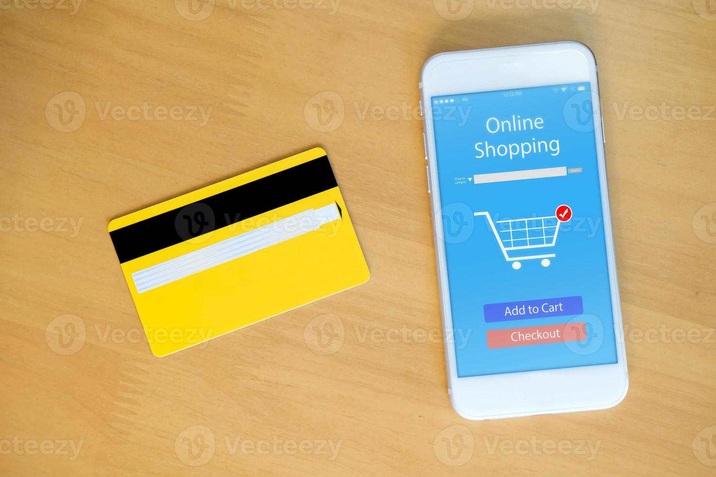 Online shopping in internet and Credit Card concept photo