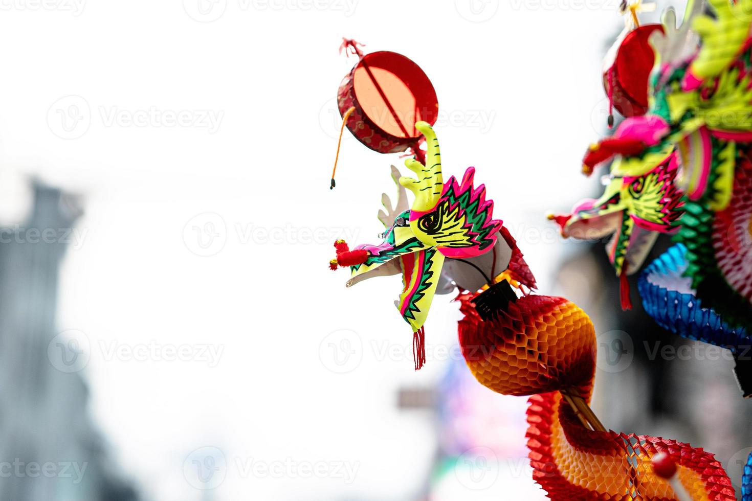 Paper dragon in Bangkok Chinatown during the Chinese New Year Festival. photo