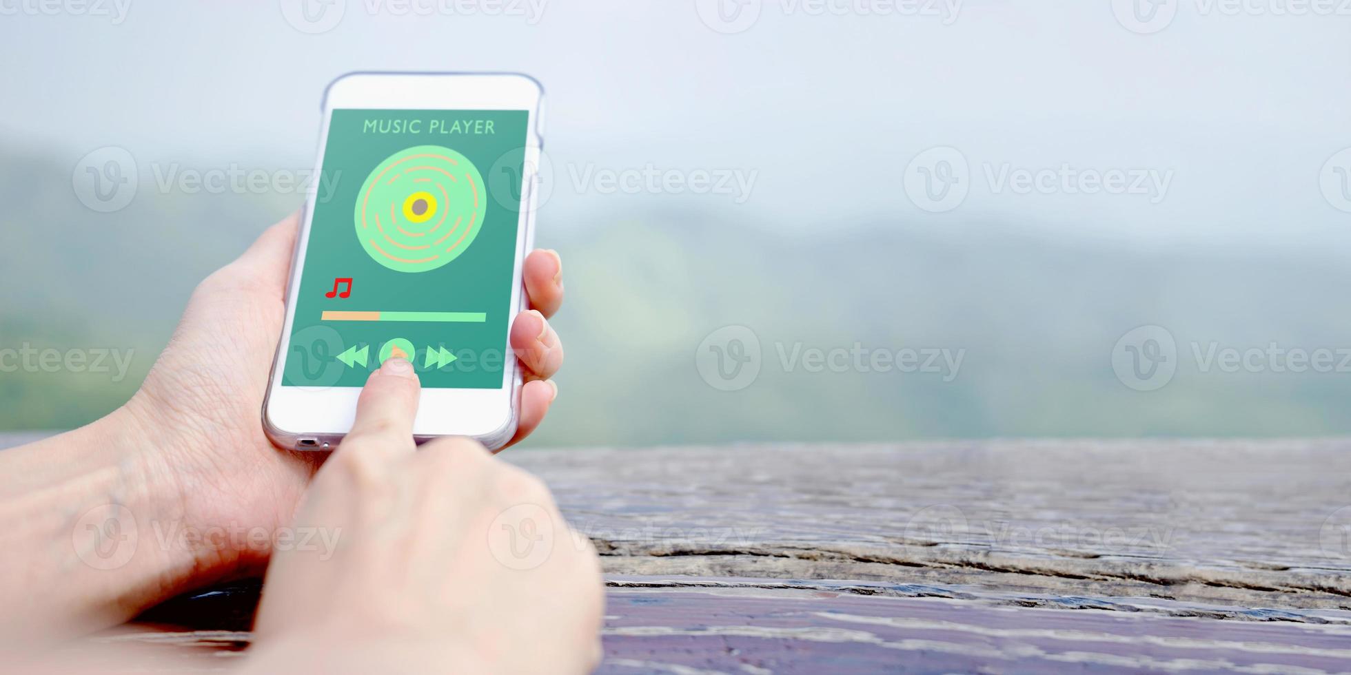 Streaming music application on smart phone photo