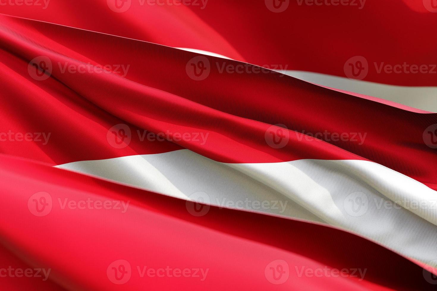 The national flag of Monaco from textiles close up in three versions, soft focus. 3D illustration photo