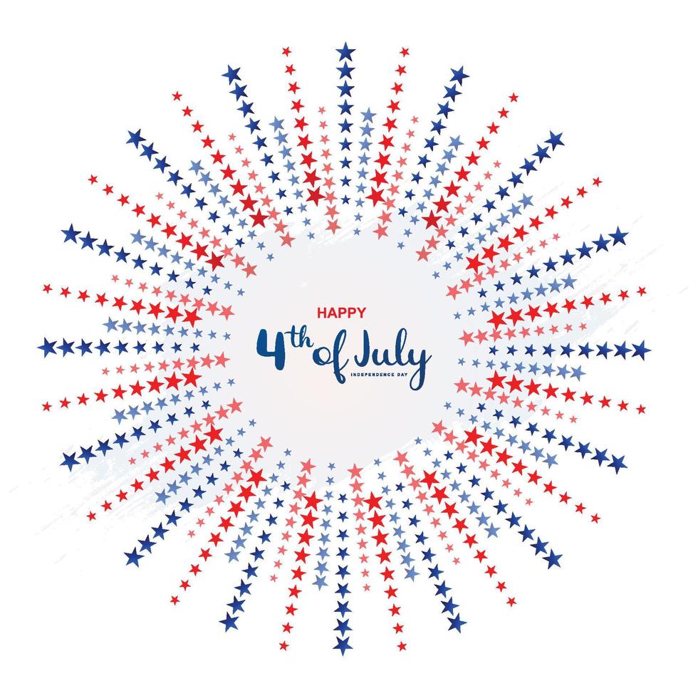 Happy 4th of July Independence day on firework background vector