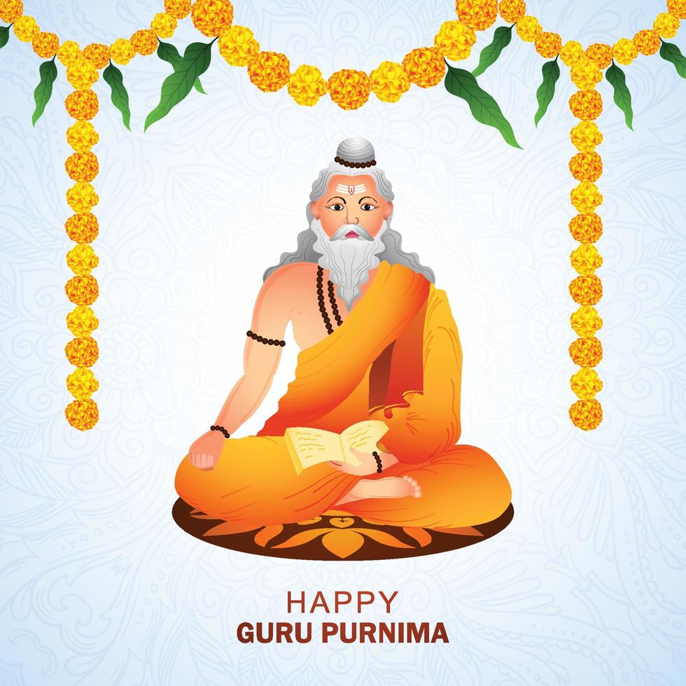 Guru Purnima festival celebrated in India holiday background vector