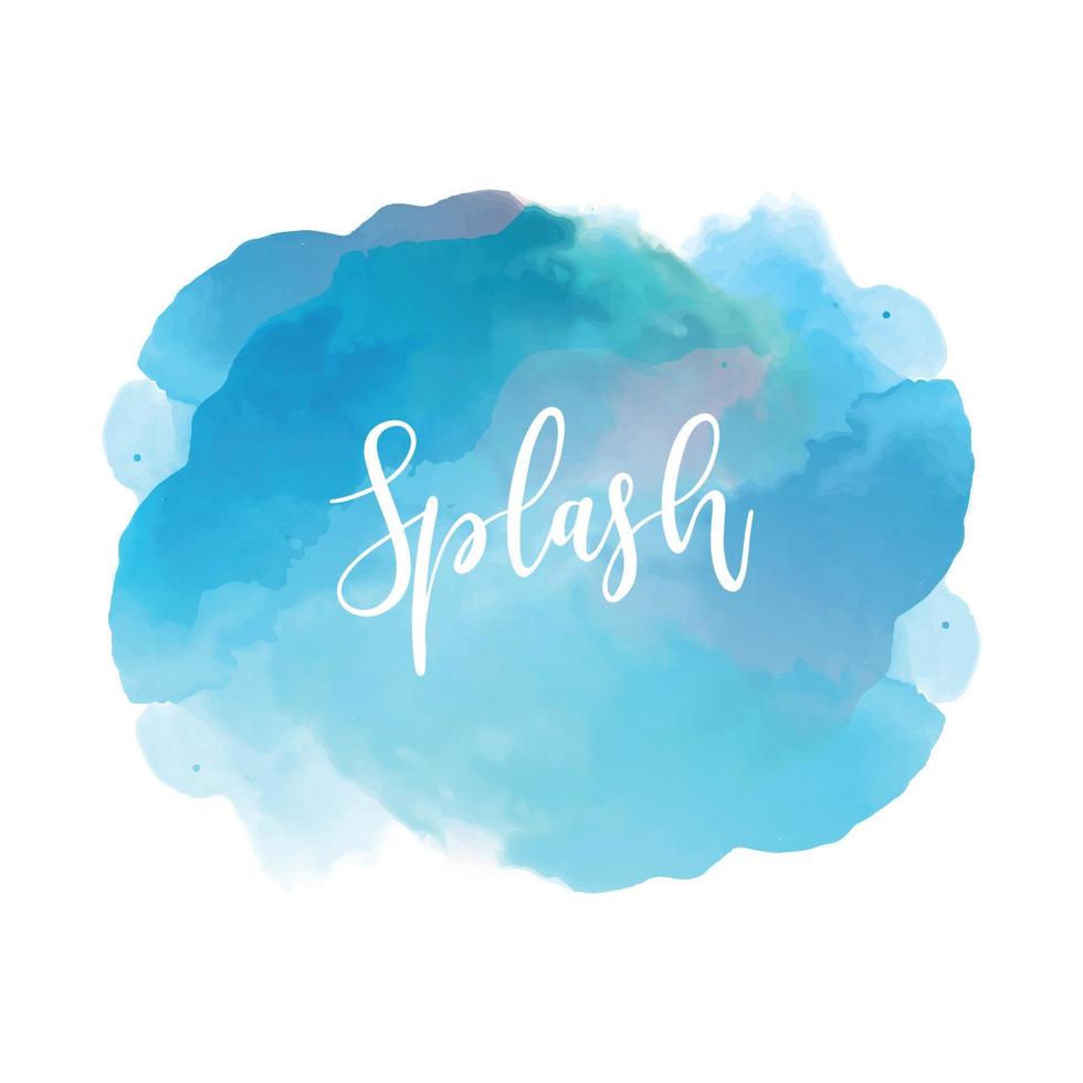 Hand draw blue colorful watercolor splash design vector