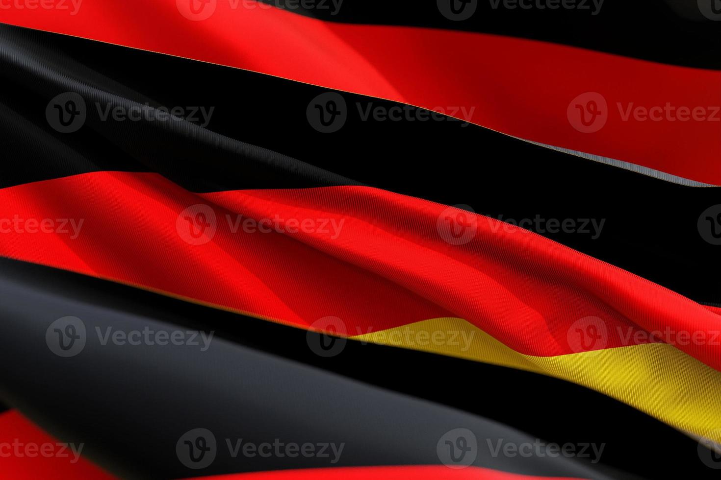 la bandera nacional de alemania de los textiles se cierra en tres versiones, enfoque suave foto