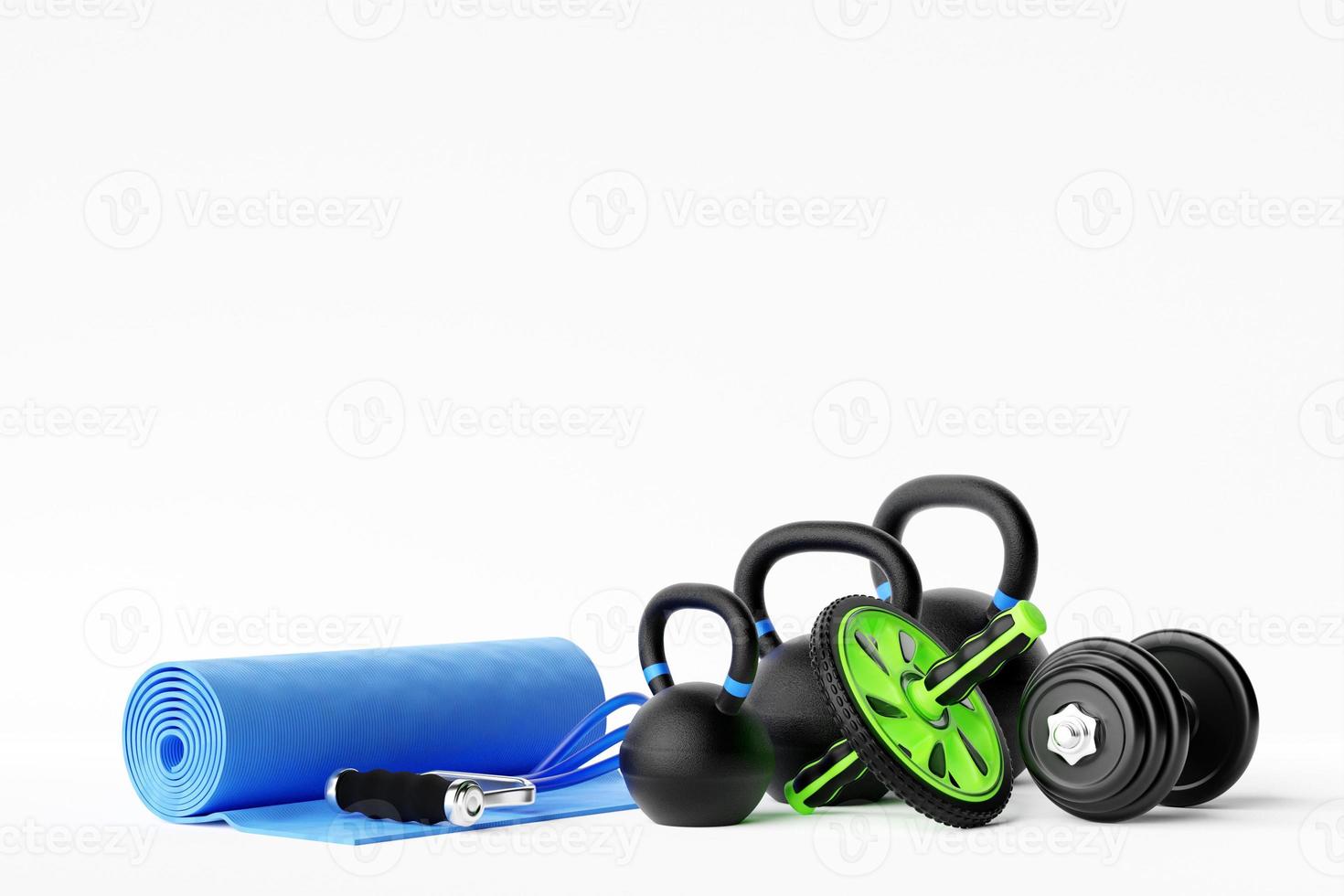 3d illustration of sports equipment. Sports equipment photo